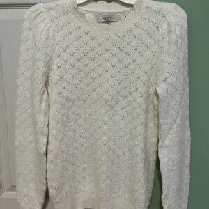 LOFT Women's Cream Textured Sweater